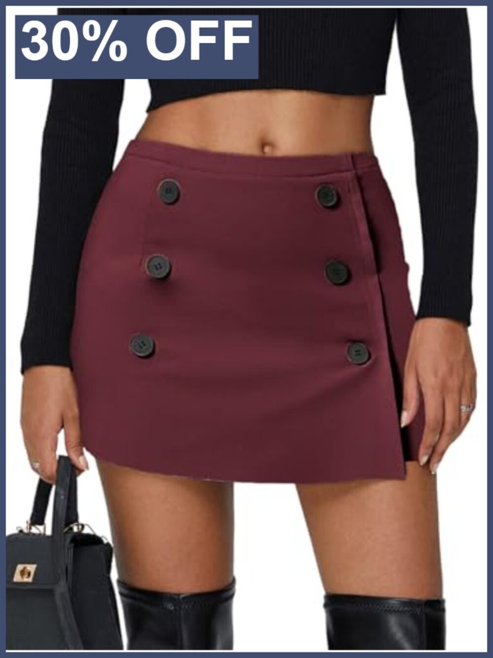 EXLURA Womens Plaid Tweed Bodycon Mini Skirt High Waist Fall Y2K